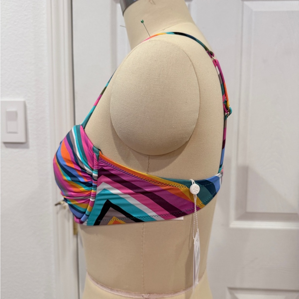 BNWT Trina Turk Colorful Chevron Bikini Top - Picture 5 of 13